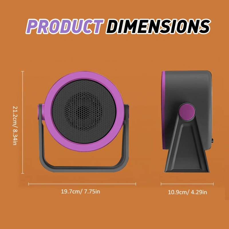 Portable Electric Space Heater 700W Quiet Ceramic Mini Heater Fan