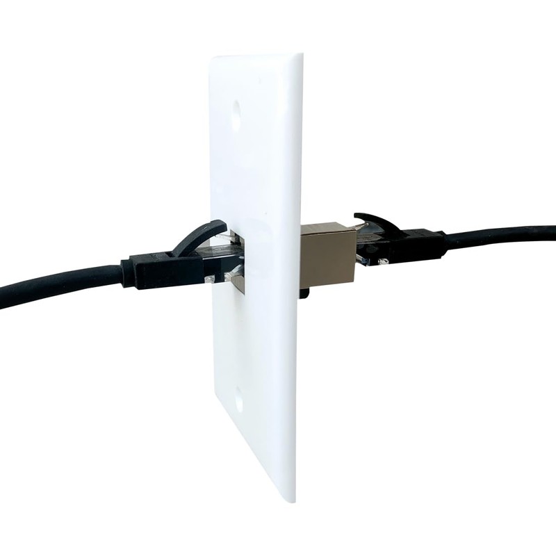1 Port CAT7 Ethernet Wall Plate Female to Female, Single