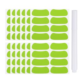 PATIKIL 48 Pairs Sports Eye Black Stickers, Under Eye Black Strips Football Face Stickers Breathable Eyeblack Sticker with 1 Pcs White Pencil for Baseball Fans on Game Day, Light Green