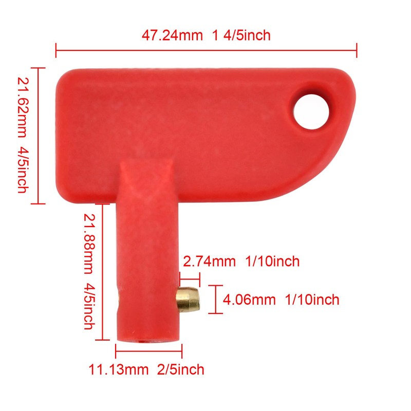 2X Battery Disconnect Switch Key Spare Mini Key Battery Disconnect