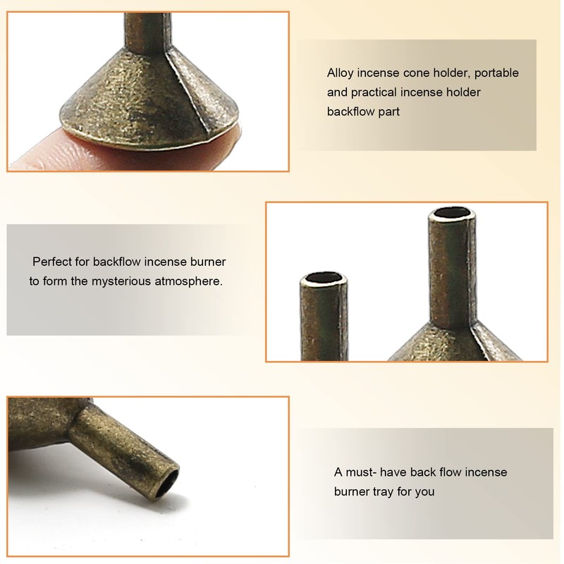 50PCS Metal Backflow Incense Sticks Holder Small Funnel Shape Incense