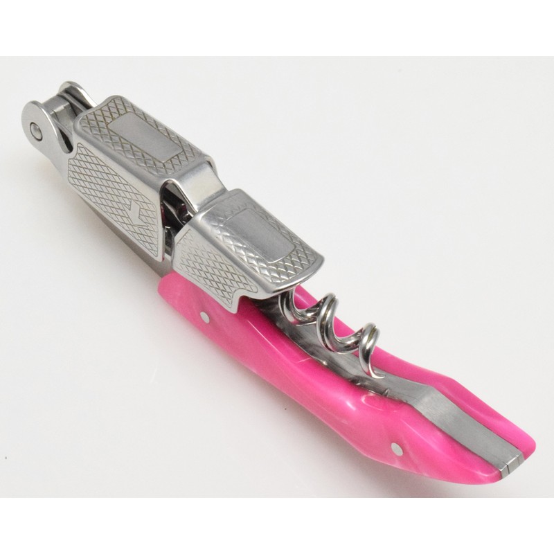 Pink Handle Professional Corkscrew Double Hinge Deluxe Waiters Wine Key