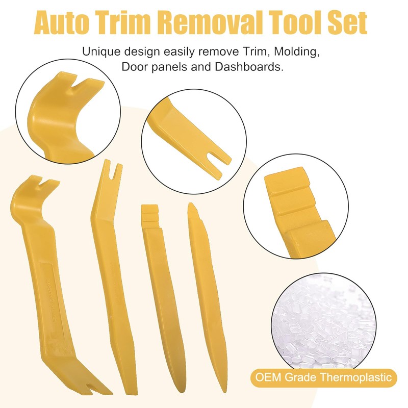 DIANN Auto Trim Removal Tool Set 5pcs Plastic Pry Tool