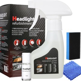 Upgrade Automotive Headlamp Restoration Fluid Kit, 2026 Upgraded Headlight Restoration Coating Spray Kit, Headlight Restoration Kit for Foggy Yellowing Oxidation (1 Set)