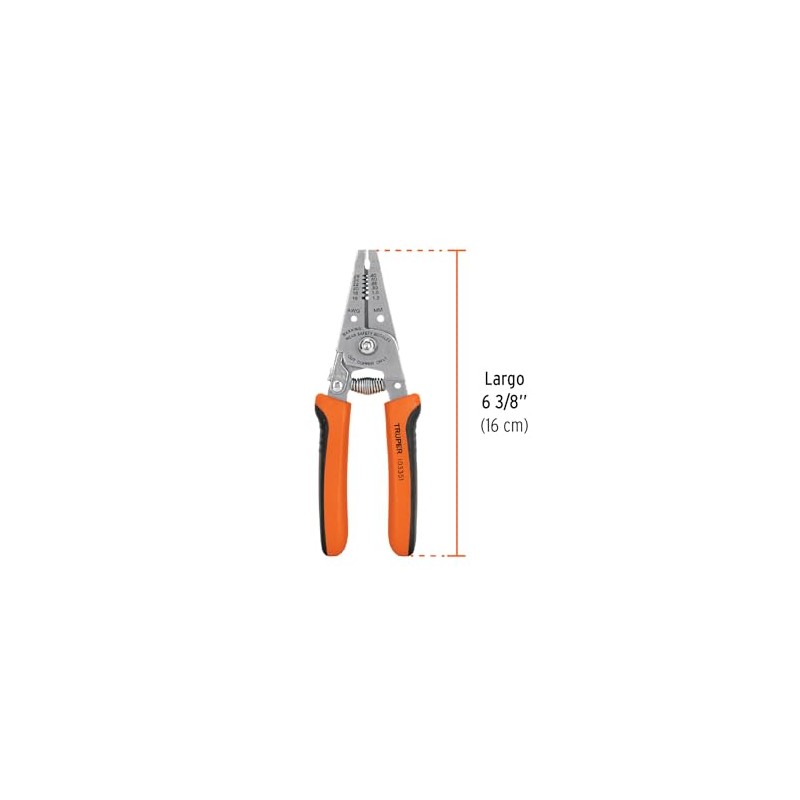 Truper PE-CA-61, Pinza 6" pela cables 20 a 10 AWG