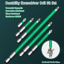 Strong Magnetic Durability Screwdriver Drill Bit Set, Portraitw Screwdriver Sets, 6 Pack Anti-Slip Magnetic Durability Screwdriver Drill Bit Set (green)
