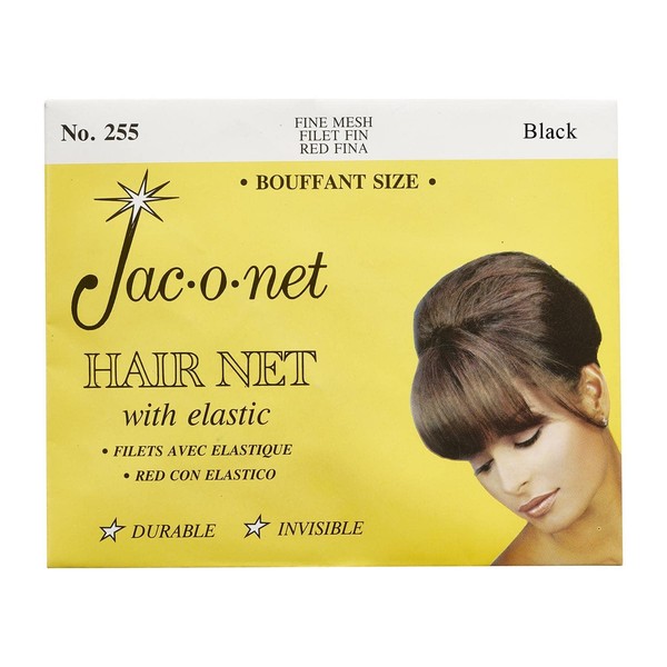 Hairnet Jac-O-Net Tiny Mesh Bouffant/Large Size, Black,1 Net Per Pack [Pack of 12]