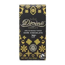 DIVINE CHOCOLATE Chocolate, 70% Deliciously Rich Dark Chocolate, 3 Oz