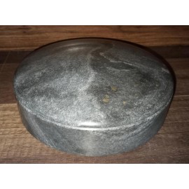 Unbranded Round Black Marble Box, Large 7" Diameter, x 2" Tall, 1 1/2" Depth New in Box