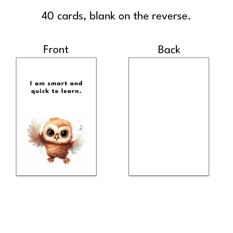 40 Affirmation Cards for Kids - Postcard Size Great for