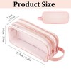 RuiChy Transparent Mesh Pen Case, Pencil Case, Large Capacity, Double