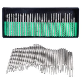 Bestgle 30 Pcs Diamond Burr Assortment Set, 3mm Shank Diamond Coated Burrs Deburring Engraving Carving Drills Bits for Rotary Tool Accessories