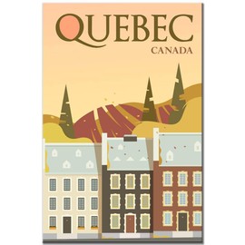 Quebec Fridge Magnet Canada Vintage Poster Travel Souvenir