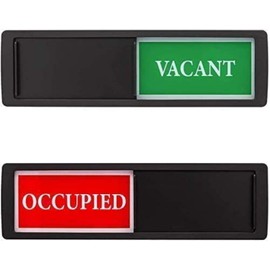 Vacant Occupied Office Sign, Occupied Sign for Bathroom Door, Privacy Sign for Home Restroom Conference Room, Occupied Vacant Sign for Restaurant Hotel Hospital, 7'' x 2'' - Black