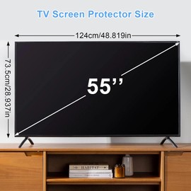 Fohil 55 Inch TV Screen Protector, HD Clear TV Display Protector Panel, Acrylic Screen Protector for Single-point Support TV/Dual-point Support TV/Wall-mounted TV/Computer Monitor