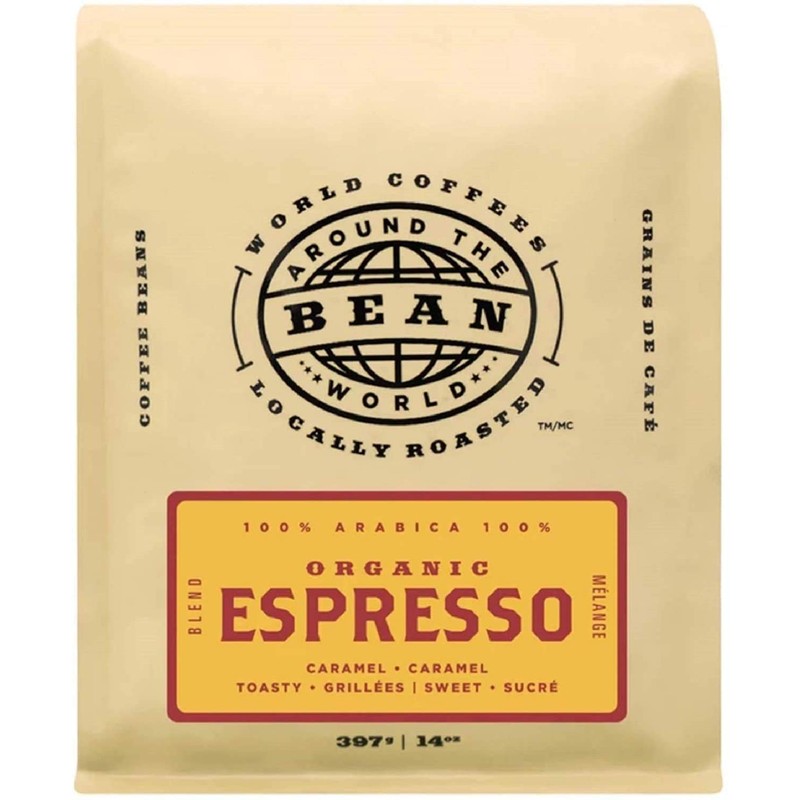 Bean Around The World Coffees Organic Espresso Coffee, 340g, 12