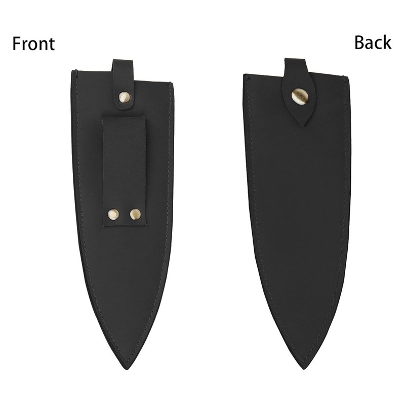 Qchengsan Cowhide Leather Knife Sheath, 8 Inch Chef Knife Guard,