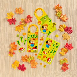Fun Express Pumpkin Door Hanger Sticker Scenes - 12 Pc