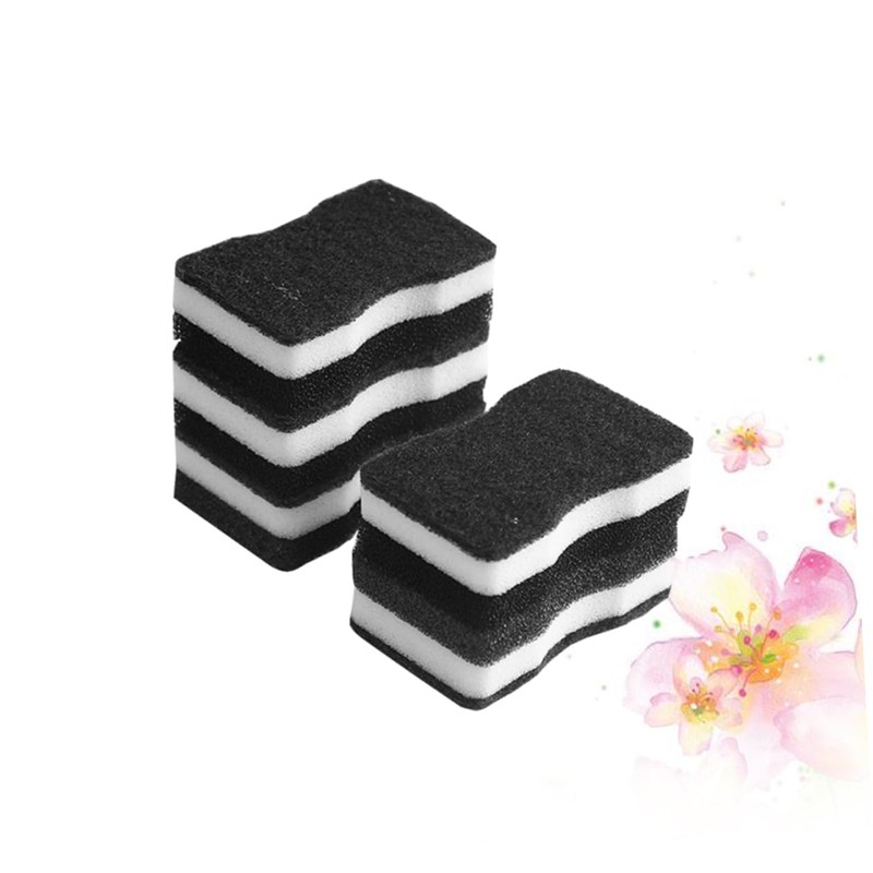 OHPHCALL 2sets Black Dish Wash Sponge Kitchen Cleaning Sponge Pad