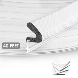 Kerf Weather Stripping Seal for Large Gap, Exterior Door, Front Door, Frame - Easy to Install (40Feet, White)