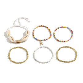 Beach Bracelets Shell Bracelet Stackable Bracelets Seashell Bracelet Boho Bracelets Starfish Bracelets Starfish Anklet Beaded Bracelets Beach Jewelry for Women Summer Outfit
