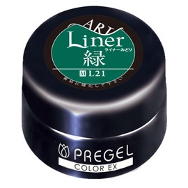 PRE GEL Color EX Liner Green 0.8 oz (21 mm), 0.2 oz (4 g), UV/LED Compatible