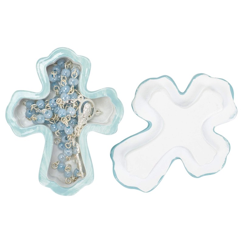 Roman Bless This Child Soft Blue Boy 1 inch Resin