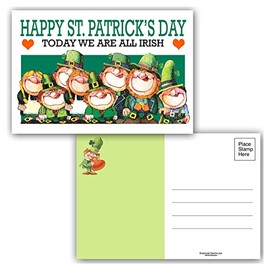 Everyone Is Irish - St Patricks Day Postcards - 4 x 6 Postcards - 40 St Patricks Day Designs (All Irish)