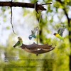 AIMALL Outdoor Metal Bird Feeder Umbrella Shaped Hanging Garden Birdbath