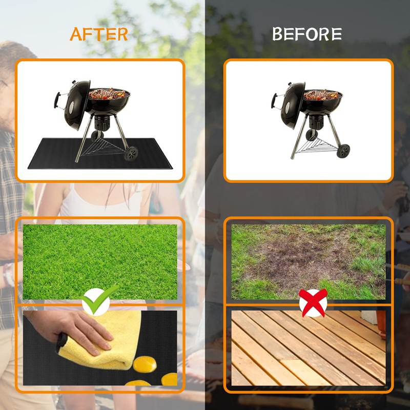 Large Under Grill Mats 48 * 30 Inch for Outdoor