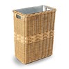 The Basket Lady Large Rectangular Wicker Waste Basket with Metal