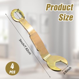 4 Pcs 3/8" Pivot Pocket Door Wrench, Bi-Fold Doors Hardware Wrench, Pocket Door Adjustment Wrenches Angled, Spanner Tool for Sliding Doors, Multi Purpose Adjustment Tool for Home or Hardware Repair