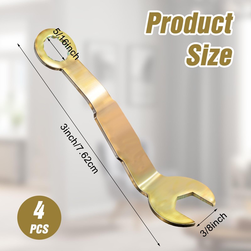 4 Pcs 3/8" Pivot Pocket Door Wrench, Bi-Fold Doors Hardware