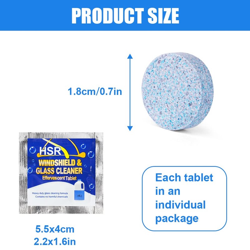 URAQT Screenwash Tablets, 75 Pieces Windscreen Washer Tablets, Car Windscreen
