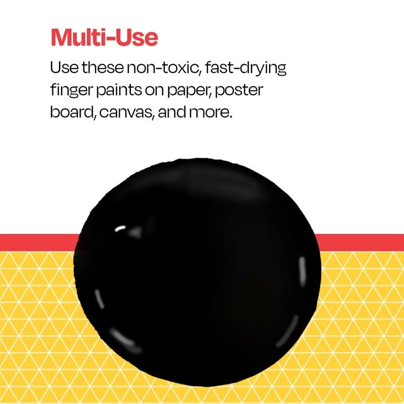 School Smart Washable Finger Paint, Black, 1 Pint Bottle