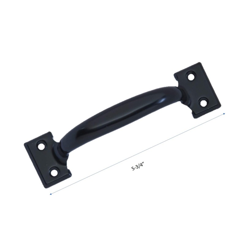 QCAA Door Pull, 5-3/4", Steel, Black Coated, 2 Pack, Made