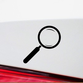 Decal Stickers of Magnifying Glass Icon Magnifier Hand Silhouette (Black) (Set of 2) Luxury Weatherproof Vinyl Decal Stickers for Laptop Desktop Smartphone Car Dirt Bike Wall - ANDstic880934BL