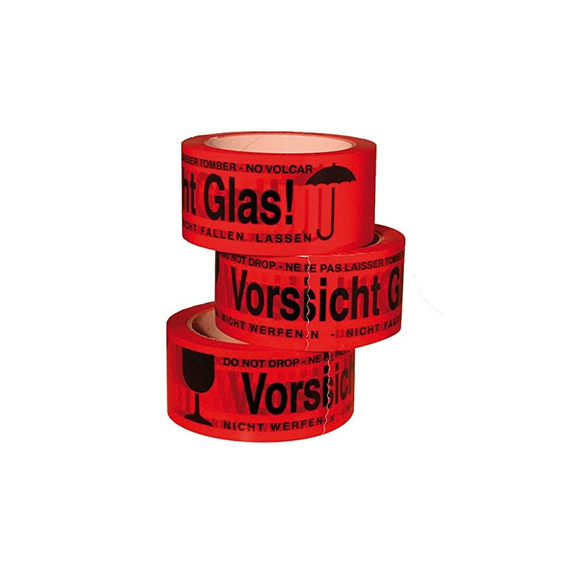 K6G 6 Rolls Caution Glass Cardboard Dealer PP Tape Parcel