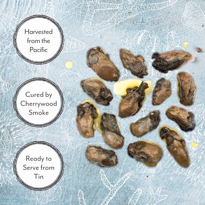 Roland Foods Petite Premium Smoked Oysters in Oil, Wild Caught,
