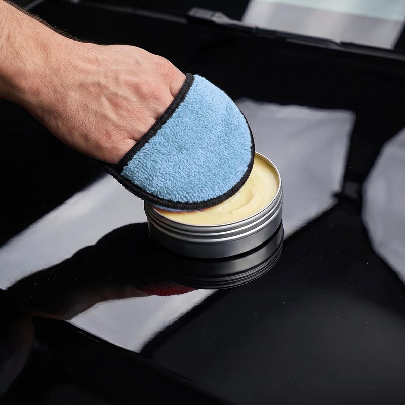 6Pcs 5-Inch Microfiber Foam Wax Applicator Pads with Finger Pocket
