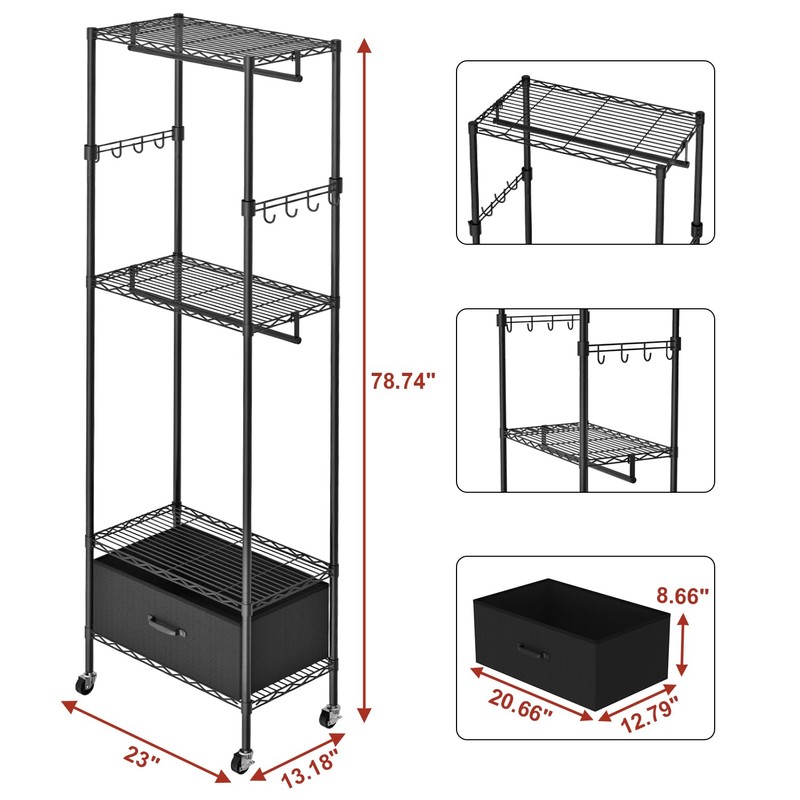 VyGrow Clothes Rack, Clothing Rack for Hanging Clothes, 4 Tiers