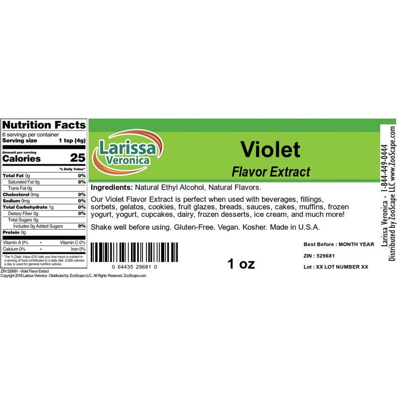 Violet Flavor Extract (1 oz, ZIN: 529681)