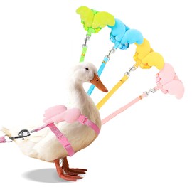 4 Pcs Pet Cole Duck Outside Walking Harness Leash, Funny Duck Accessories, Adjustable Outdoor Training Traction Rope for Chicken Goose Hen(L)