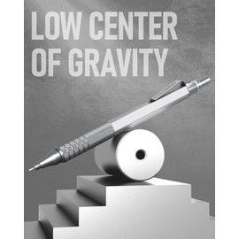 Four Candies 0.5mm Mechanical Pencil Set with Case, Metal Artist Pencil with 8 Tubes (480pcs), HB Leads, 3 Erasers, 9 Eraser Refills Engineers, Writing, Drawing, Silver