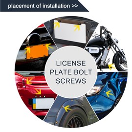 X AUTOHAUX 4 Pcs Aluminum Alloy License Plate Bolt Screw Nuts for Car Motorcycle Silver Tone