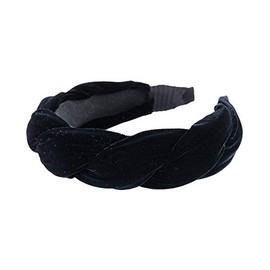 Anna Fashion Headband, Velvet, Twist 1.5" Wide Black