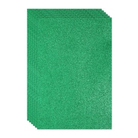 PATIKIL 2mm(1/10") Thick Non Adhesive Glitter Foam Sheet 16x24inch(40x60cm) Dark Green, EVA Shiny Foam Board for Craft, 6 Pcs
