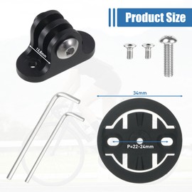 Mount for GoPro Bicycle Computer for Garmin Edge, Universal Adapter Combo for Gopro, Suitable for Garmin Edge Mount Bicycle, 20-22 mm Hole Spacing, Bicycle Computer Holder, Bicycle Light Holder