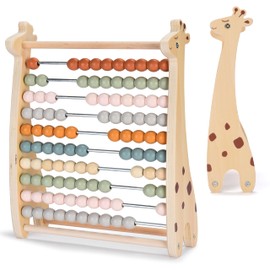 CHILDLIKE BEHAVIOR Abacus for Kids - Math Counting Toy Made of Wooden Beads and Rack - Children's Wood Number Counters for Teaching Addition, Subtraction and More - Counting Tool for Toddlers and 1st Grade Kids