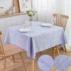 EFFICINATURE Square Tablecloth Jacquard Purple Table Cloth Leaves Woven Fabric